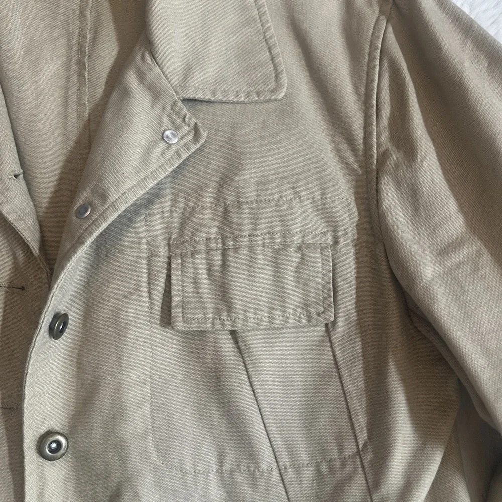 Harve Benard Womens Beige Long Sleeve Button‎ Front Utility Jacket Size 10